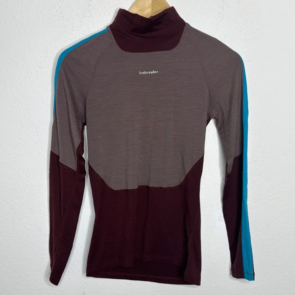 Icebreaker Women's 200 Sonebula Long Sleeve High Neck Thermal Top in XS - Picture 2 of 7